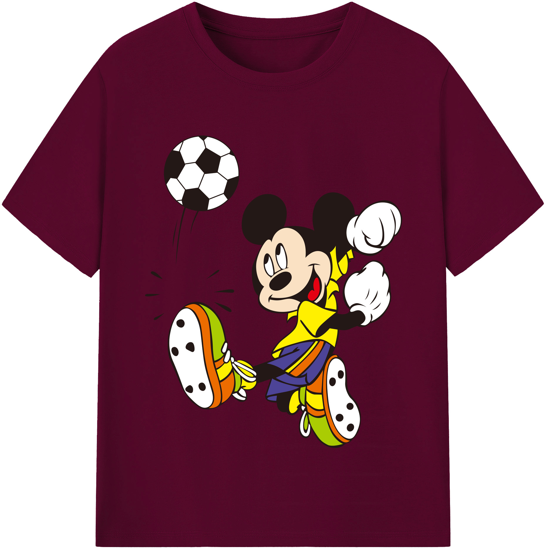 （画像用） ミッキーマウス Mickey Mouse レディースカジュアルプリントTシャツ（綿100％）